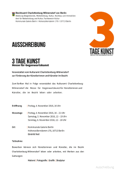 AUSSCHREIBUNg 3 TAGE KUNST