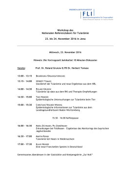 Workshop des Nationalen Referenzlabors für Tularämie des FLI, 23