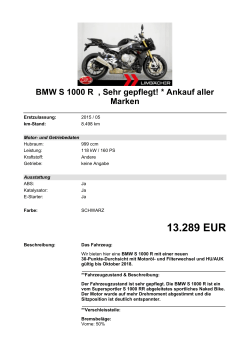 Detailansicht BMW S 1000 R €,€Sehr gepflegt! * Ankauf aller Marken