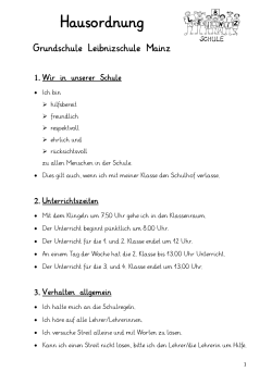 Hausordnung - Grundschule Leibnizschule Mainz