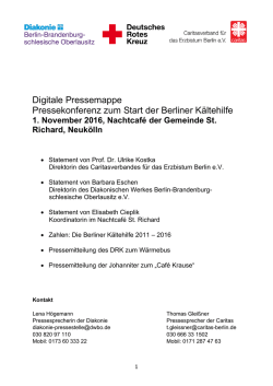 Digitale Pressemappe Pressekonferenz zum Start der Berliner