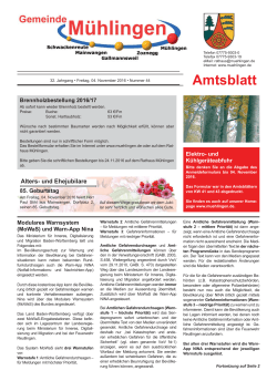 Amtsblatt - Gemeinde Mühlingen