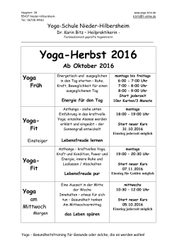 Yoga-Herbst 2016 - yoga