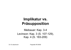 Implikatur vs. Pr&auml;supposition