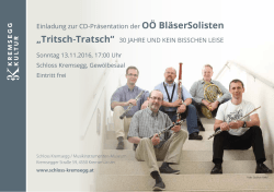 Einladung zur CD-Präsentation der OÖ BläserSolisten