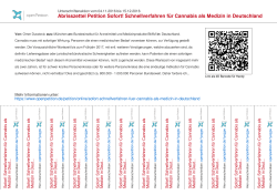 Abrisszettel Sofort! Schnellverfahren für Cannabis als