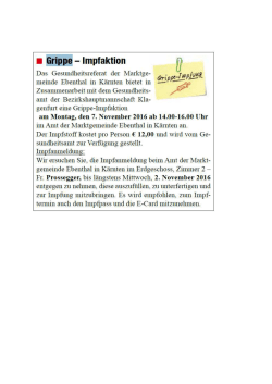 Grippeschutzimpung am 07.11.2016