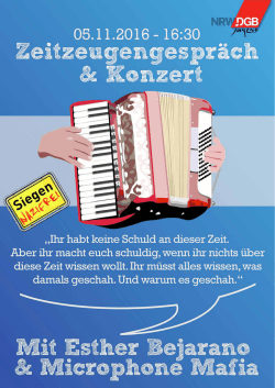 5.11. 2016 um 16.00 Uhr: Zeitzeugengespräch