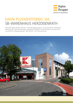 HAHN PLUSWERTFONDS 165 SB-WARENHAUS