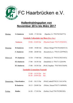 Hallentrainingsplan