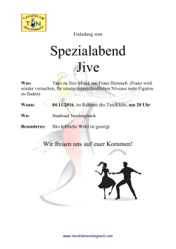 Spezialabend Jive - Tanzklub Neulengbach