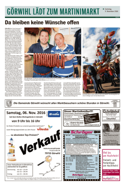 G&Ouml;RWIHL L&Auml;DT ZUM MARTINIMARKT