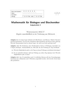 Mathematik für Biologen und Biochemiker