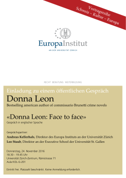 Donna Leon - EIZ - Universit&auml;t Z&uuml;rich