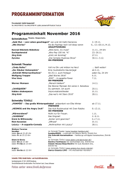 Schmidt TIVOLI Programm November 2016