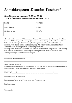 Anmeldung zum - SV Hamberge e.V.
