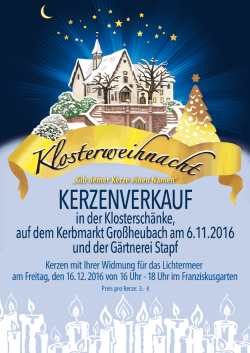 Kerzenverkauf "Gib deiner Kerze einen Namen