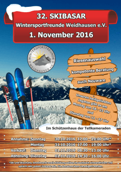 32. SKIBASAR 1. November 2016 - Wintersportfreunde Weidhausen