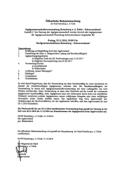 Öffentliche Bekanntmachung - Stadt Rotenburg an der Fulda