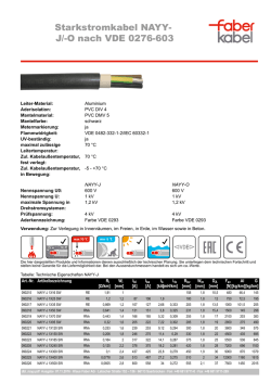 Starkstromkabel NAYY- J/-O nach VDE 0276-603