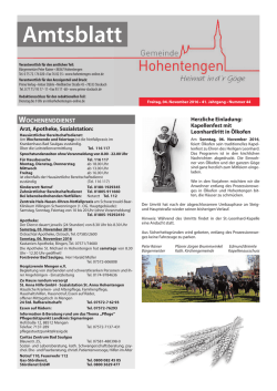 Amtsblatt - Hohentengen