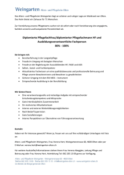 Diplomierte Pflegefachfrau/diplomierter Pflegefachmann HF und