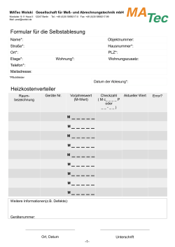 PDF Formular Selbstablesung - MATec Wolski Gesellschaft für Meß