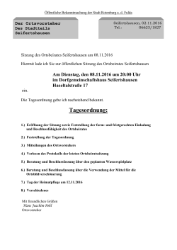 Tagesordnung - Stadt Rotenburg an der Fulda