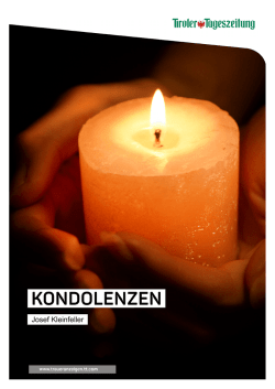 Kondolenzbuch Josef Kleinfeller