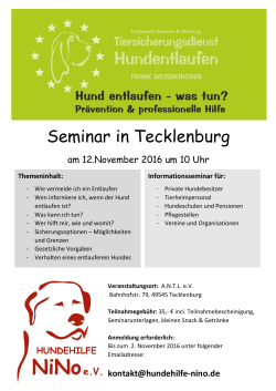 Seminar in Tecklenburg - Hundehilfe