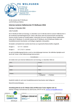 Internes Junioren Hallenturnier FC Wolhusen 2016