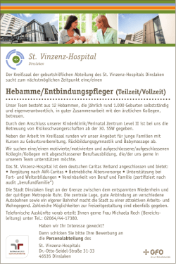Hebamme/Entbindungspfleger (Teilzeit/Vollzeit)