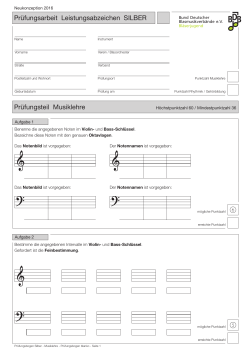 JMLA Silber Pr&uuml;fungsbogen nach den neuen Richtlinien 2016, R