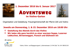 Flyer Adventsweg Violino 01.12.2016