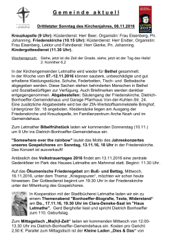 Infoblatt Gemeinde aktuell - Evangelische Kirchengemeinde Letmathe
