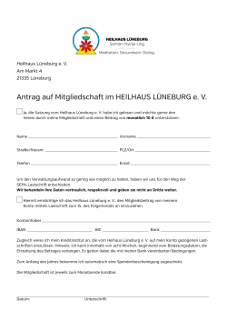 Antrag auf Mitgliedschaft im HEILHAUS LÜNEBURG e. V.