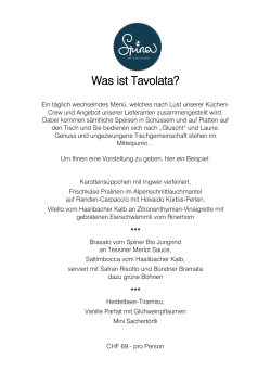 Was ist Tavolata? - Restaurant Spina in Davos
