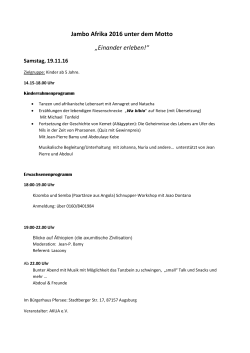 Jambo Afrika 2016 unter dem Motto &bdquo;Einander