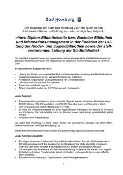 eine/n Diplom-Bibliothekar/in bzw. Bachelor
