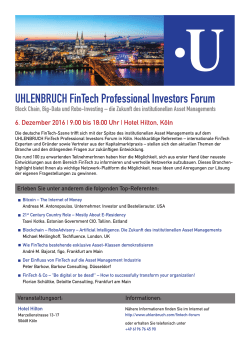 UHLENBRUCH FinTech Professional Investors Forum