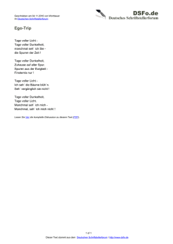 Ego-Trip - Deutsches Schriftstellerforum