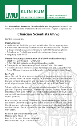 Clinician Scientists (m/w)