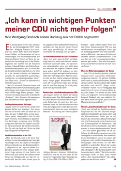 Ich kann in wichtigen Punkten meiner CDU nicht mehr - BDS-DGV