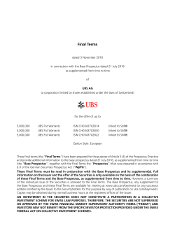 Final Terms - UBS