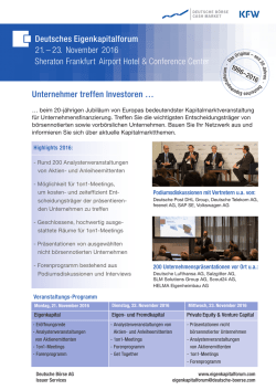 Dokument mit allgemeinen Informationen zur Veranstaltung
