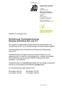 Einf&uuml;hrung Teilwiederholung Goethe-Zertifikat B2