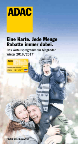 Eine Karte. Jede Menge Rabatte immer dabei.