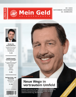 INTERVIEW - Anlegermagazin Mein Geld