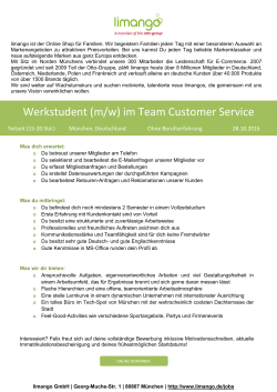 Werkstudent (m/w) im Team Customer Service
