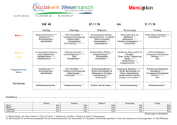 Menüplan - CVJM Sozialwerk Wesermarsch